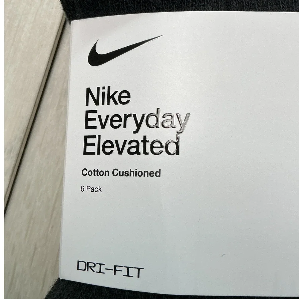 Nike Everyday Elevated Crew Socks Unisex L Black New With Tags